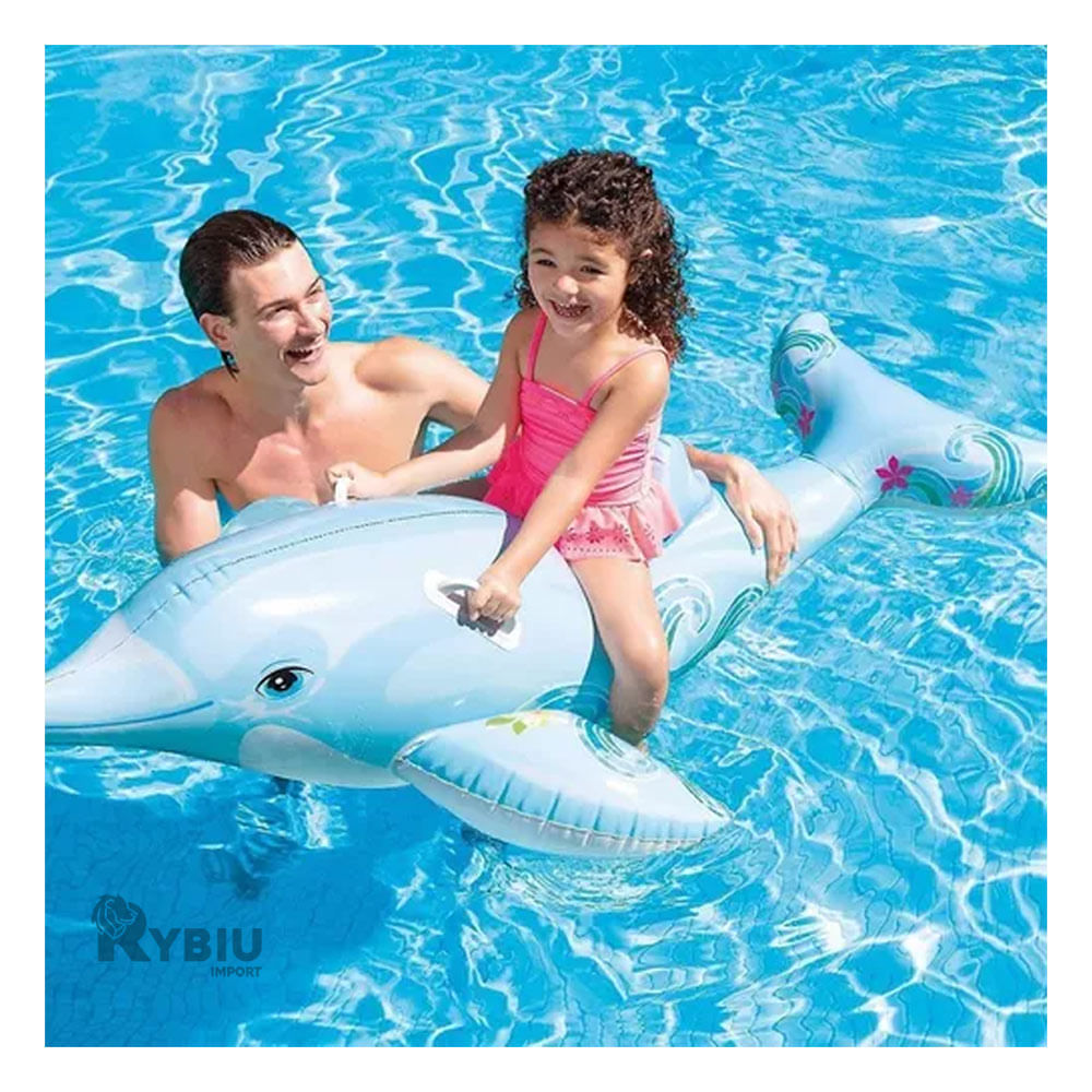 Flotador Moderno en Modelo Delfin de Color Celeste