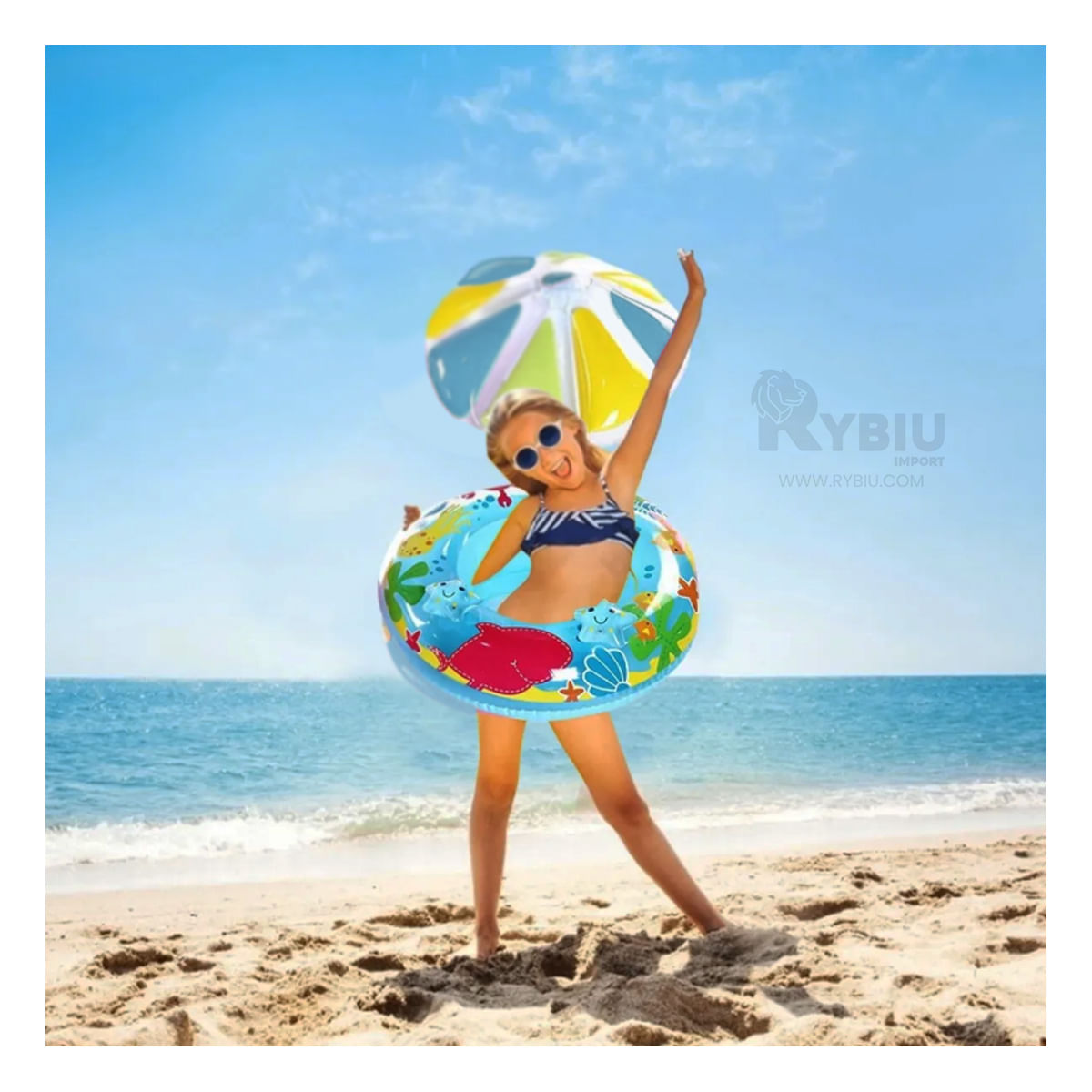 Flotador Alegre para Natacion de Color Celeste Y+Agendita