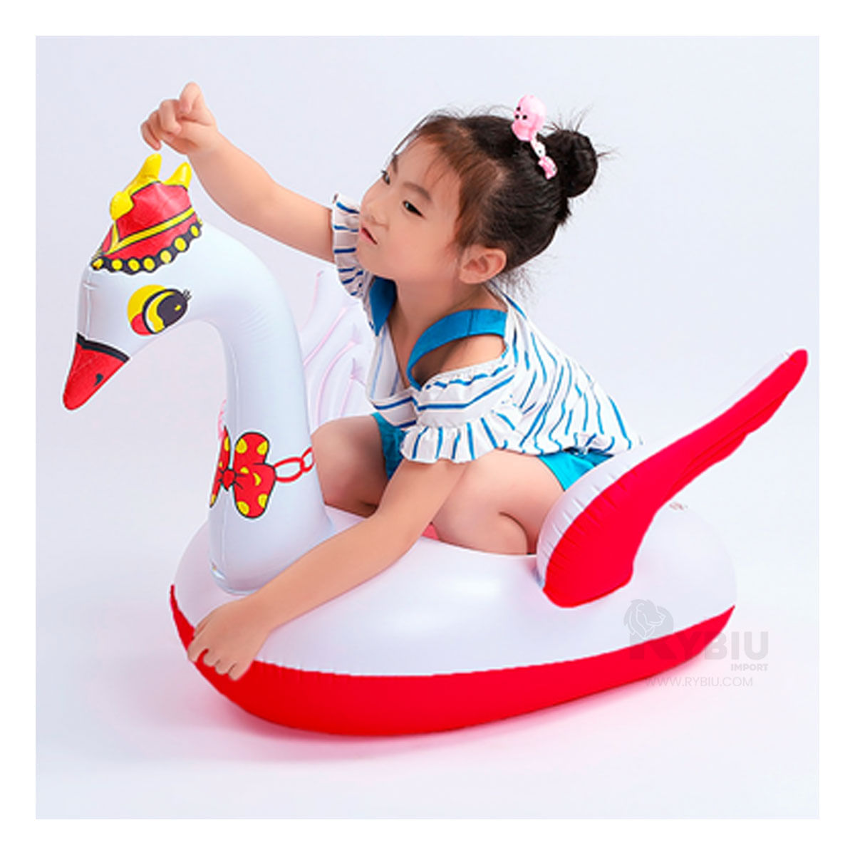 Flotador Inflable para Niños Modelo Cisne Rojo