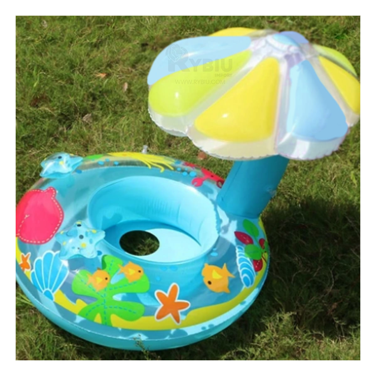 Flotador Util con Forma de Florcita de Celeste Y+Stickers