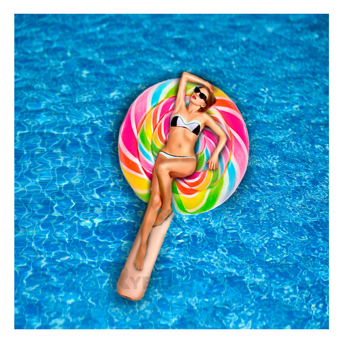 Flotador Relajante para Piscina Multicolor Y+Papel de Regalo