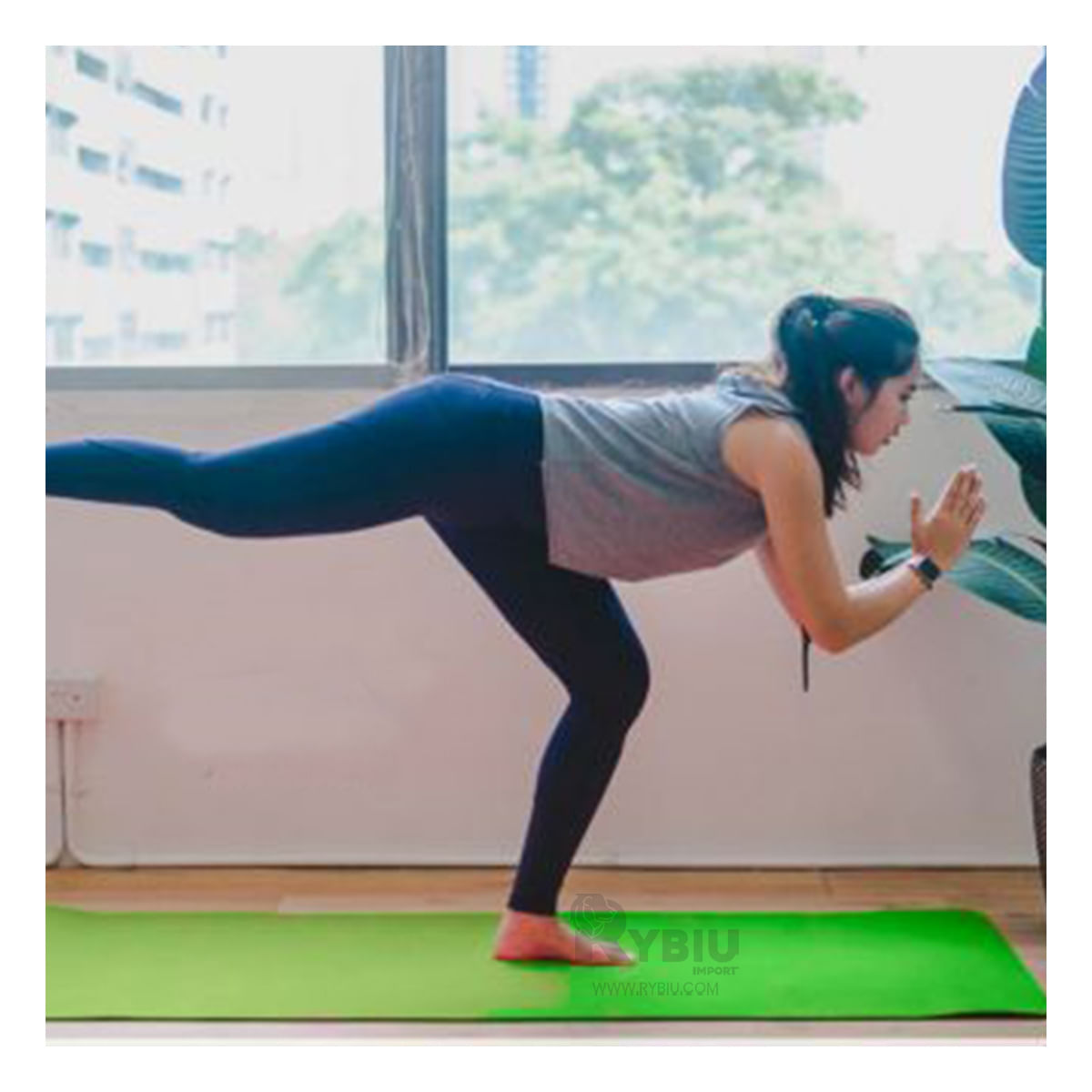 Mat Fitness para Pilates en Tono Verde Y+Papel de Regalo