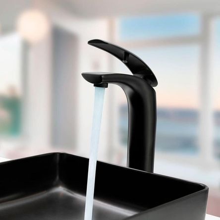 Monocomando para lavatorio alta martini black hecho en bronce Vainsa Monocomando para lavatorio alta martini black hecho en bronce Vainsa