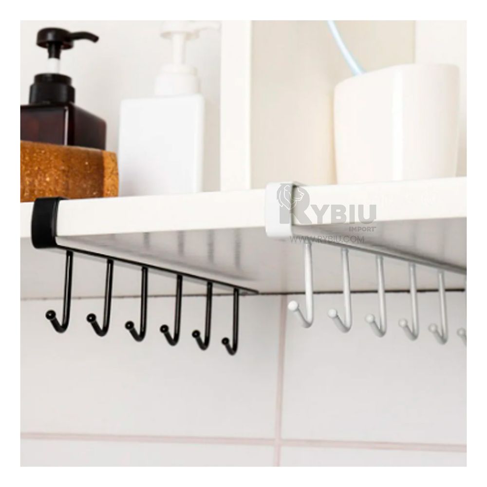 Soporte Multifuncion con Ganchos para Tazas de Color Blanco Soporte Multifuncion con Ganchos para Tazas de Color Blanco