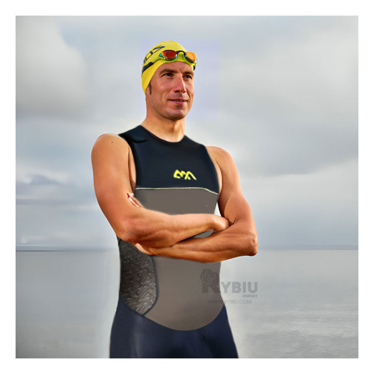 Traje Practico y Util para el Agua Azul Y+Stickers