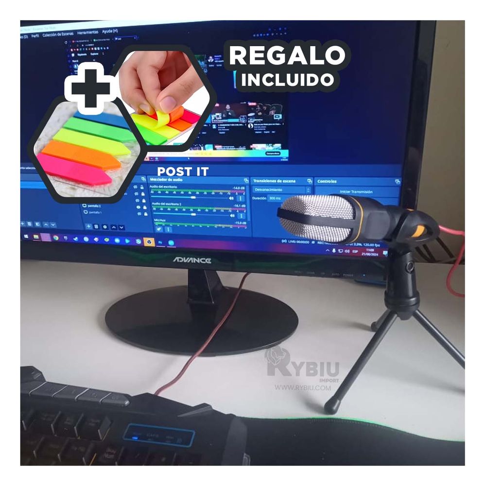 Transmisor Adaptable de Color Negro Y+Post-it adhesivos Transmisor Adaptable de Color Negro Y+Post-it adhesivos