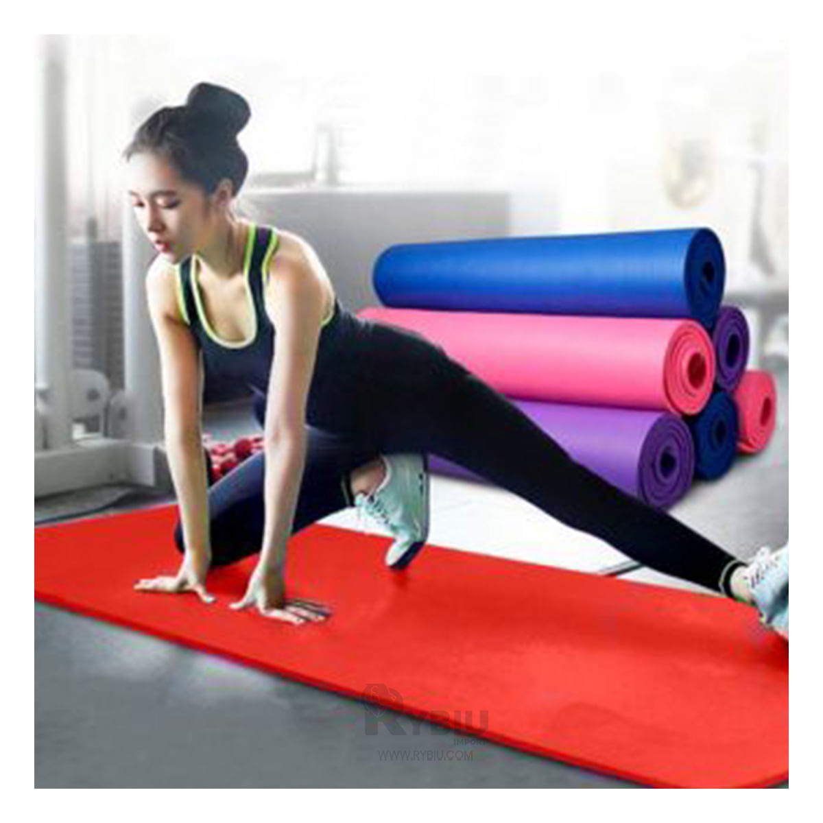 Tapete Fitness para Yoga de 8mm en Color Rojo