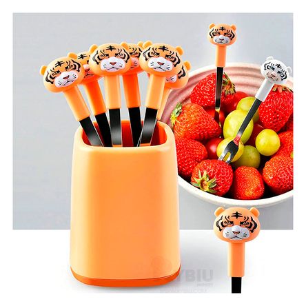 Tenedor Minimalista de Color Anaranjado Y+Agendita Tenedor Minimalista de Color Anaranjado Y+Agendita