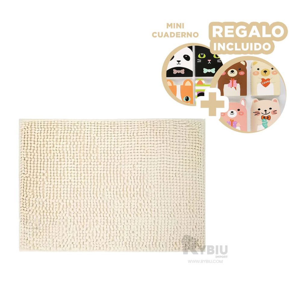 Tapete Moderno Practico de Microfibra en Crema Y+Agendita Tapete Moderno Practico de Microfibra en Crema Y+Agendita