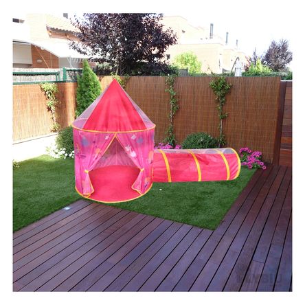 Juego de 2 Piezas de Carpa Infantil en Color Rosado Juego de 2 Piezas de Carpa Infantil en Color Rosado