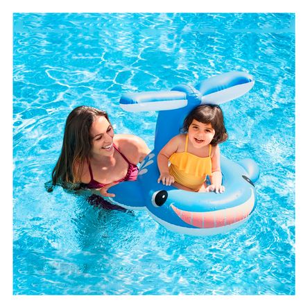 Flotador Ballena PVC Ligero en Celeste Y+Papel de Regalo