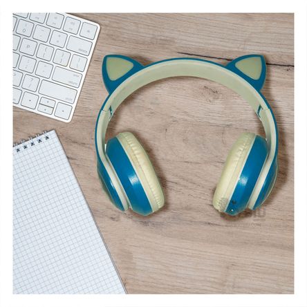 Headphones Cat Colorido en Tono Azul Y+Post-it adhesivos Headphones Cat Colorido en Tono Azul Y+Post-it adhesivos