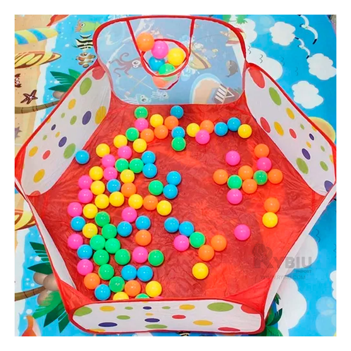 Piscina con Diseño de Lunares Multicolor Y+Papel de Regalo