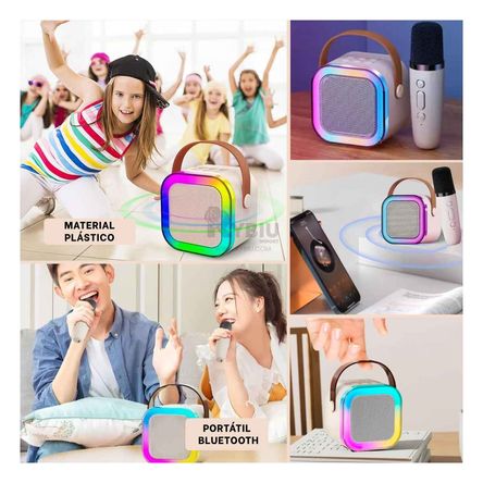 Parlante con Microfono Inalambrico de Color Beige Parlante con Microfono Inalambrico de Color Beige