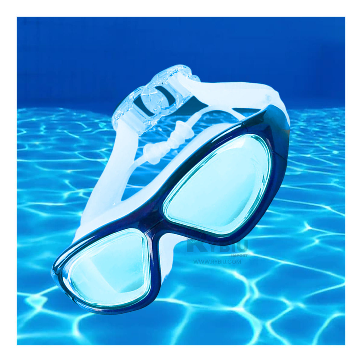 Lentes Ajustables de Natacion Celeste Y+Papel de Regalo