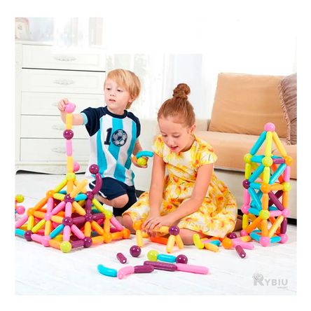 Juego Magnetico de 64 Piezas para Niños Multicolor Juego Magnetico de 64 Piezas para Niños Multicolor