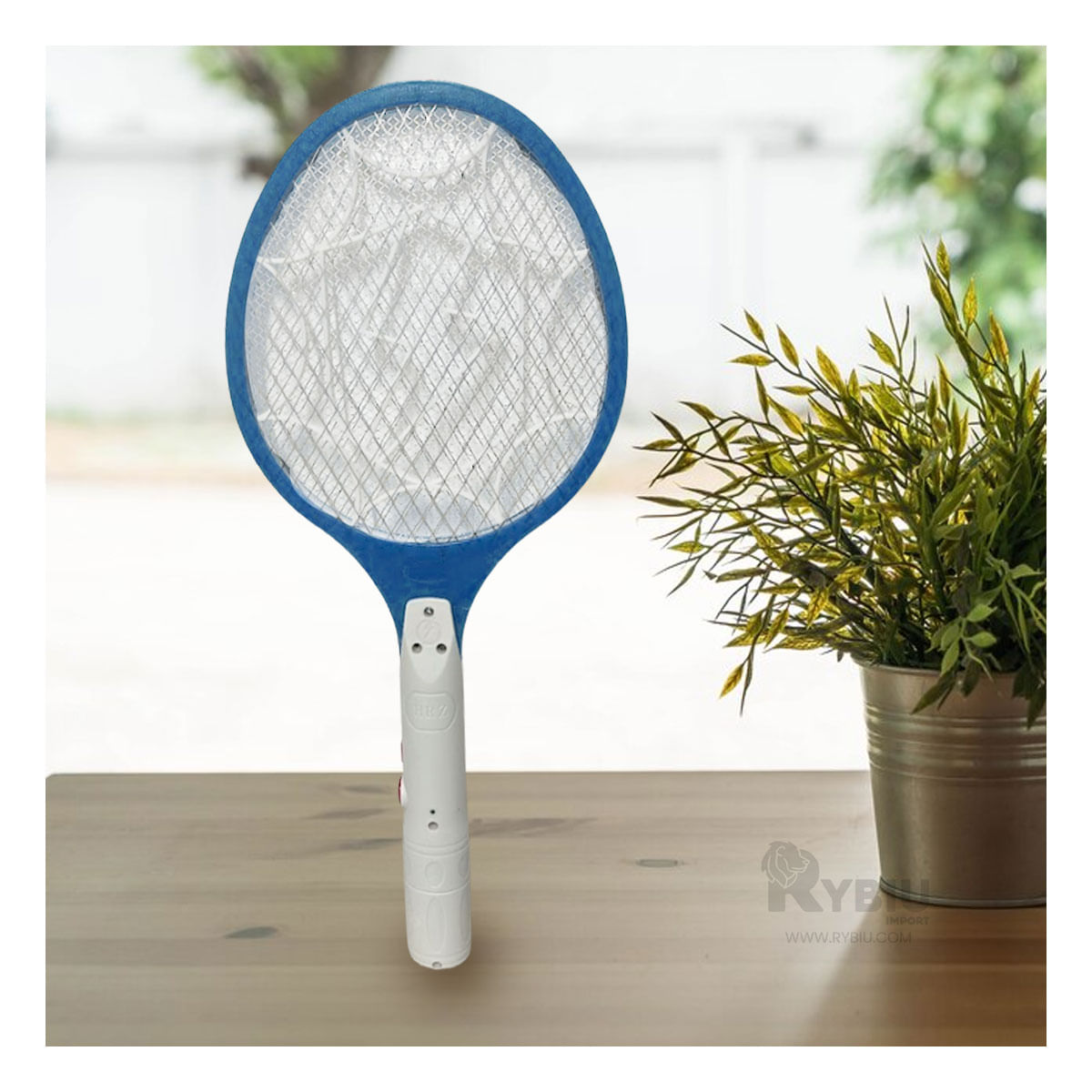 Raqueta Electrica en Color Azul Y+Stickers