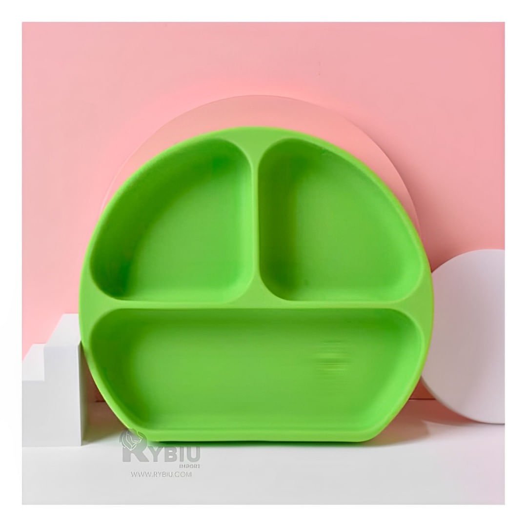 Plato de Bebe con Succion Segura en Color Verde Y+Agendita