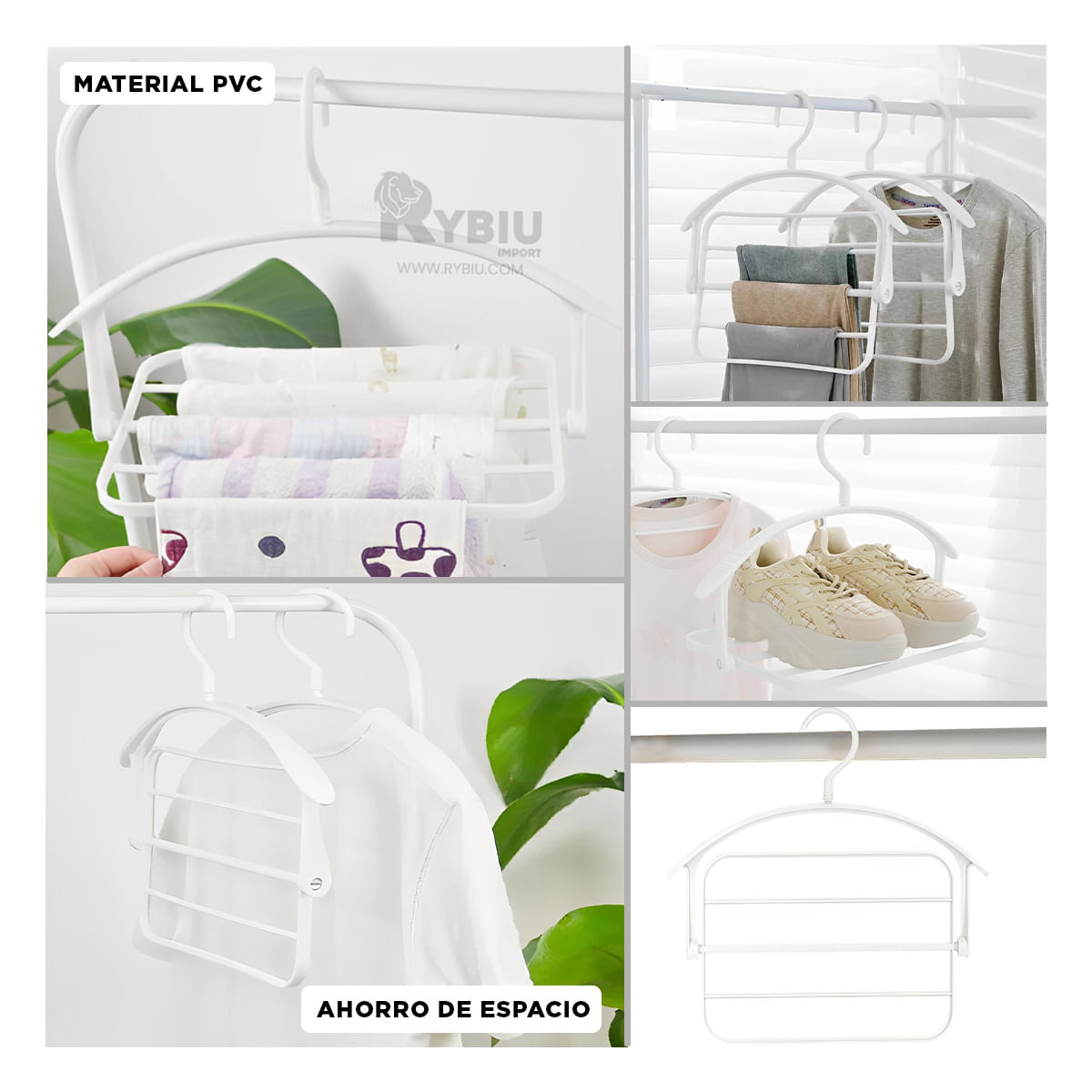 Perchero Multifuncional Set 6 en Blanco Y+Papel de Regalo