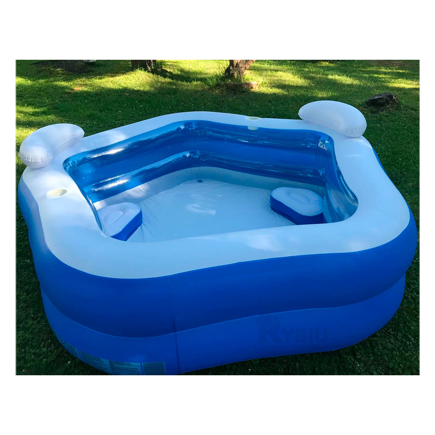 Piscina con Cojin Resistente en Azul Y+Agendita