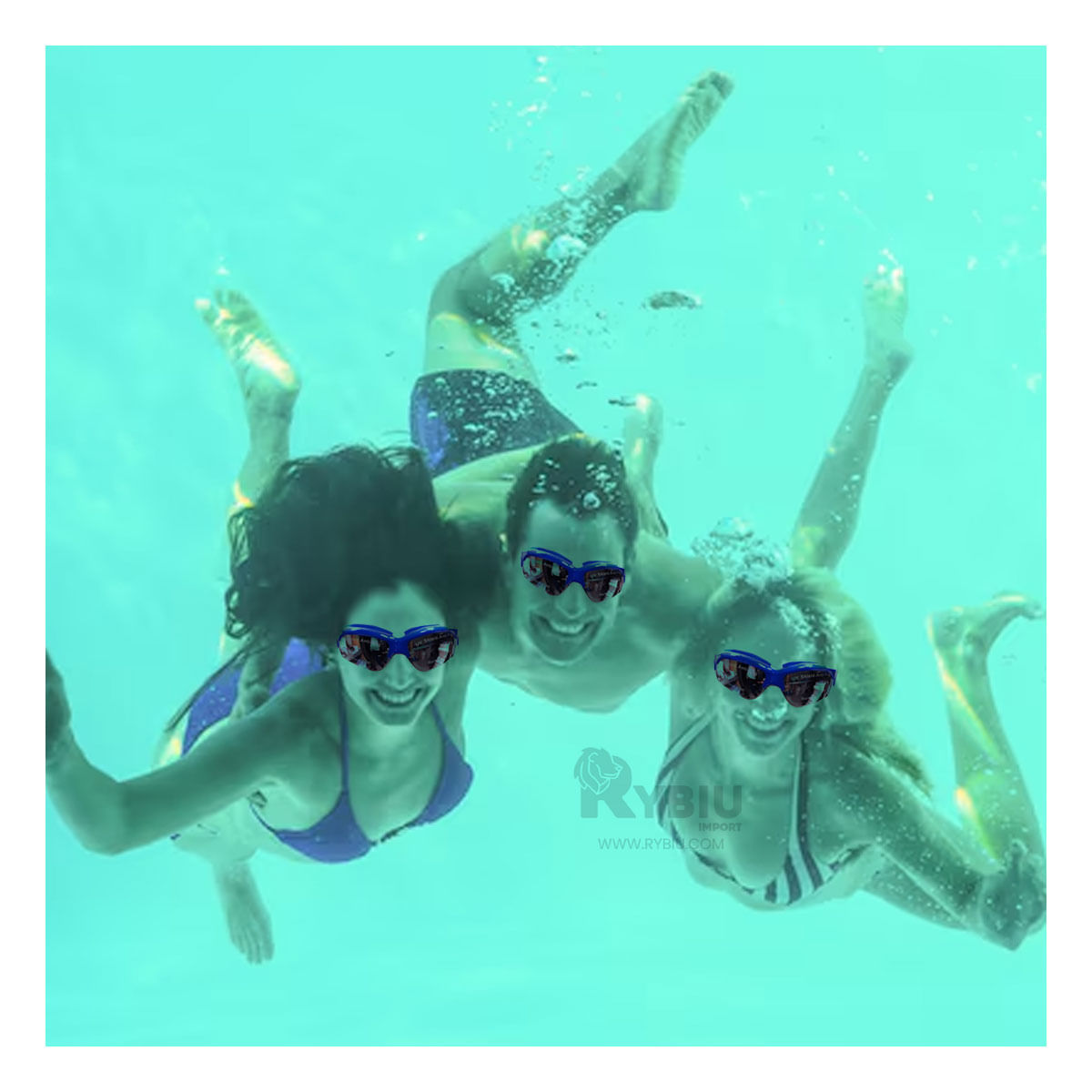 Lentes Comodas de Natacion en Color Azul