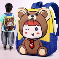 Mochila Kawai Japonesa Escolar para Niñas en Rosa de Osito Infantil Escolar Colegio Azul