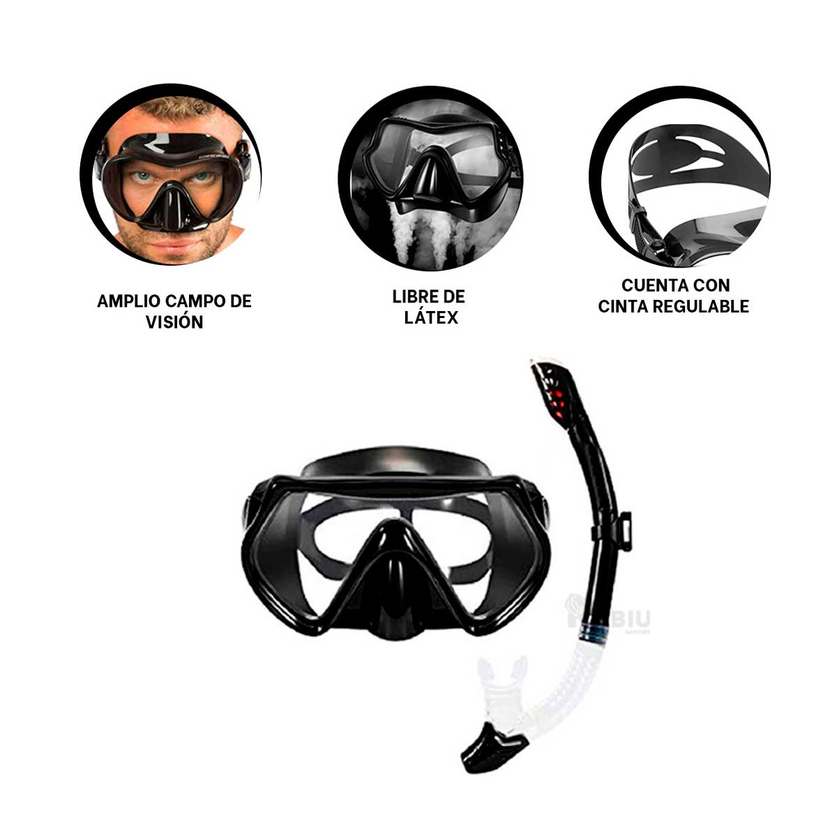 Set Innovador de Buceo para Exploradores Negro Y+Stickers