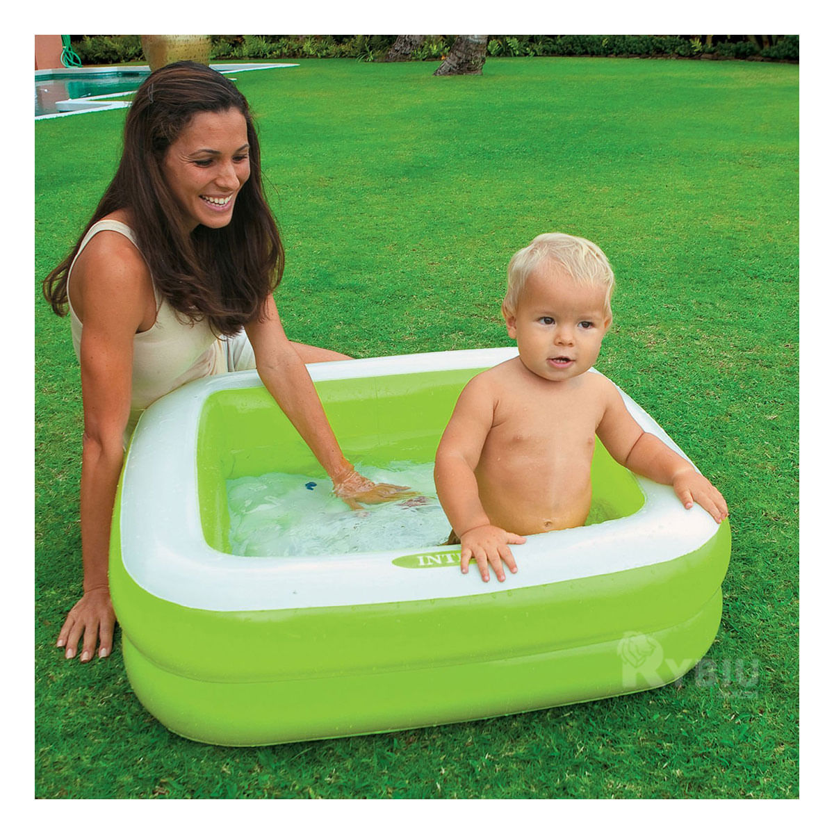Piscina Acolchado Resistente para Niños de Color Verde