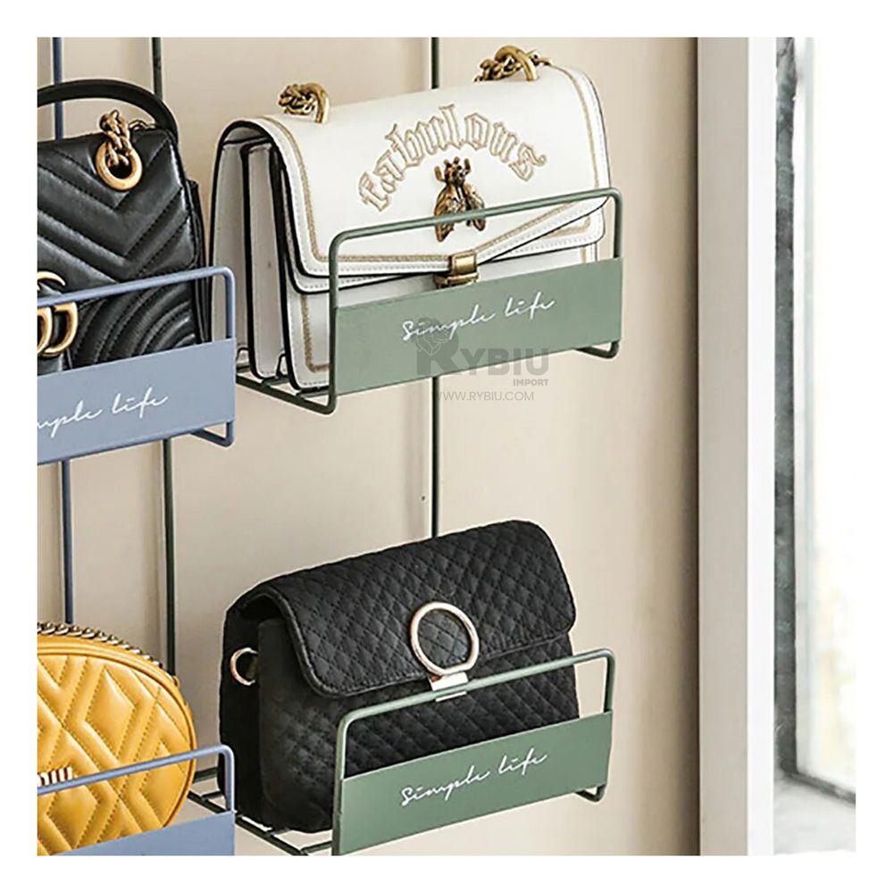 Organizador de 2 Niveles para Carteras en Color Verde Organizador de 2 Niveles para Carteras en Color Verde