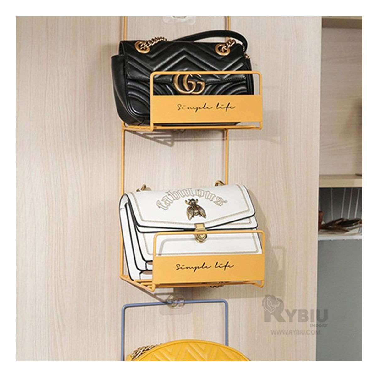 Organizador Ahorra Espacio para Carteras Amarillo Y+Stickers