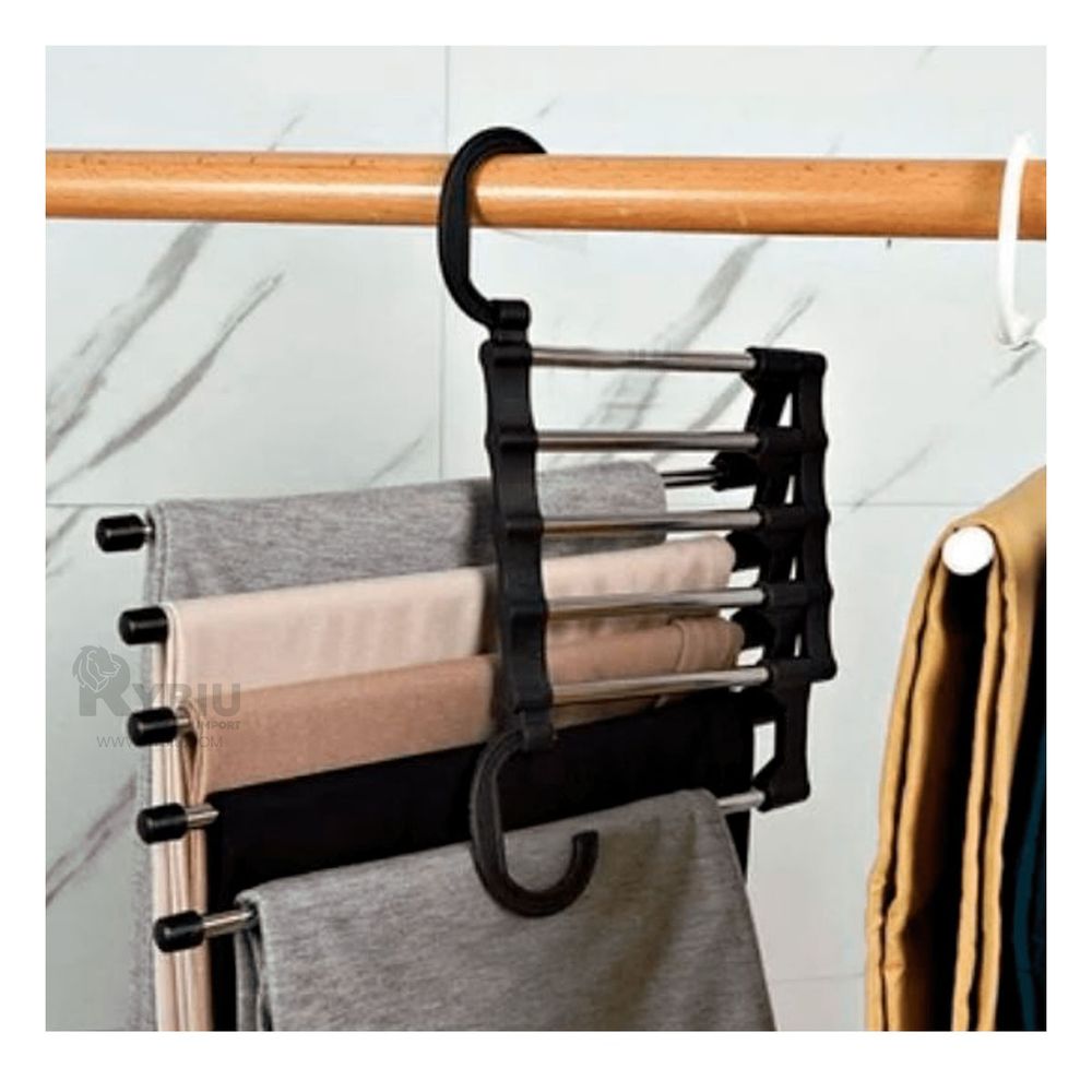 Perchas Magicas para Ropa Resistente y Ajustable en Negro Perchas Magicas para Ropa Resistente y Ajustable en Negro