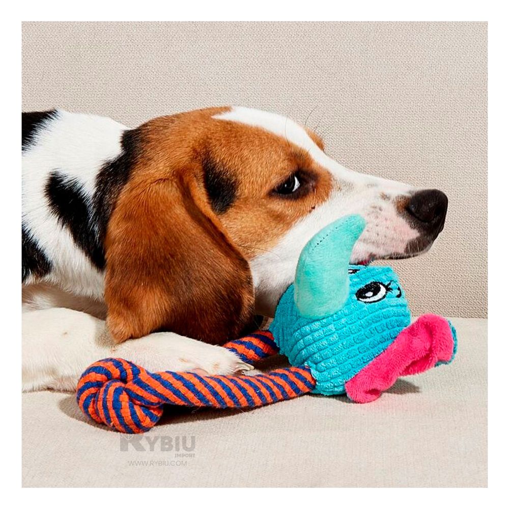 Peluche Compacto con Soga Pet en Modelo Elefante Peluche Compacto con Soga Pet en Modelo Elefante