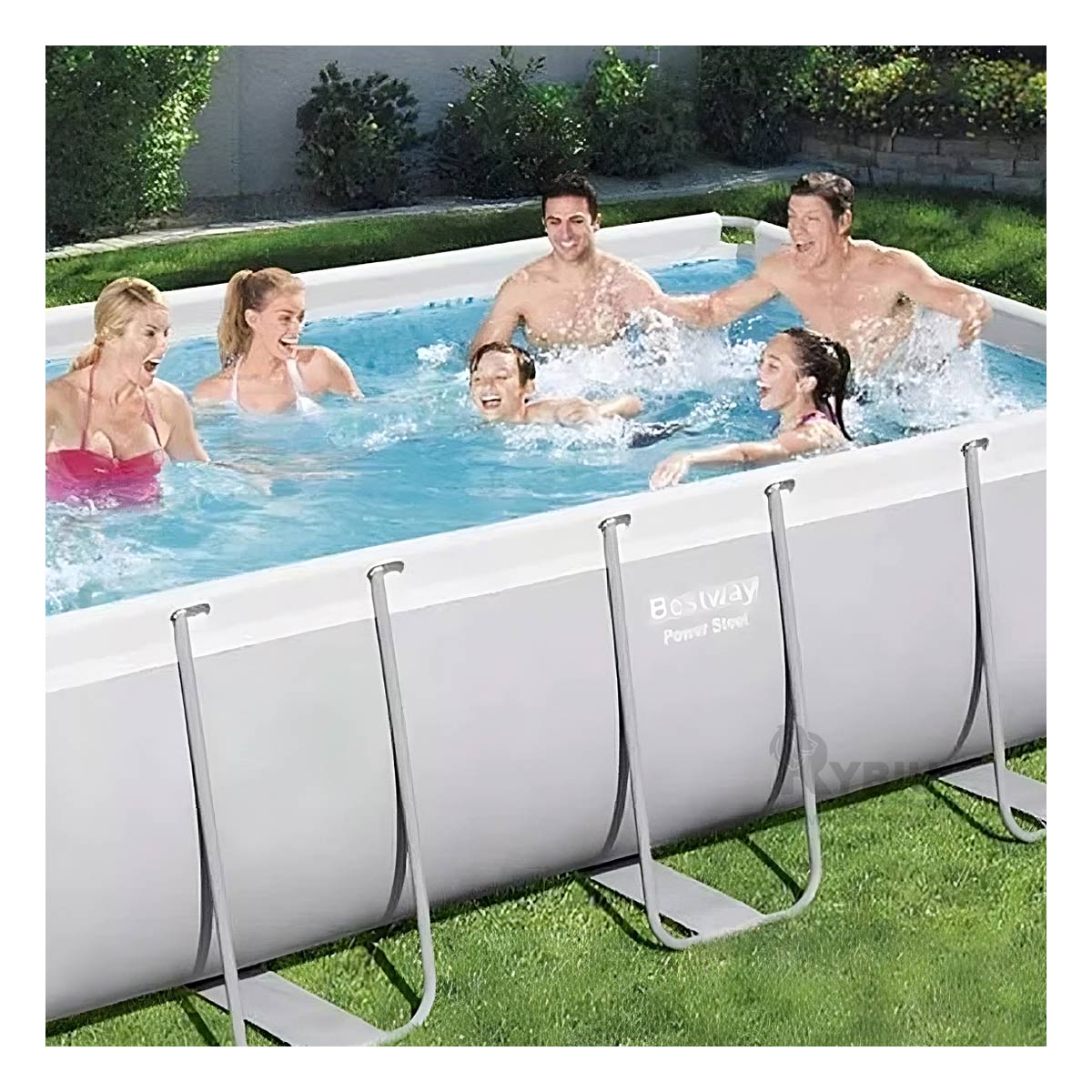 Piscina Multifuncional en Color Plomo Y+Stickers