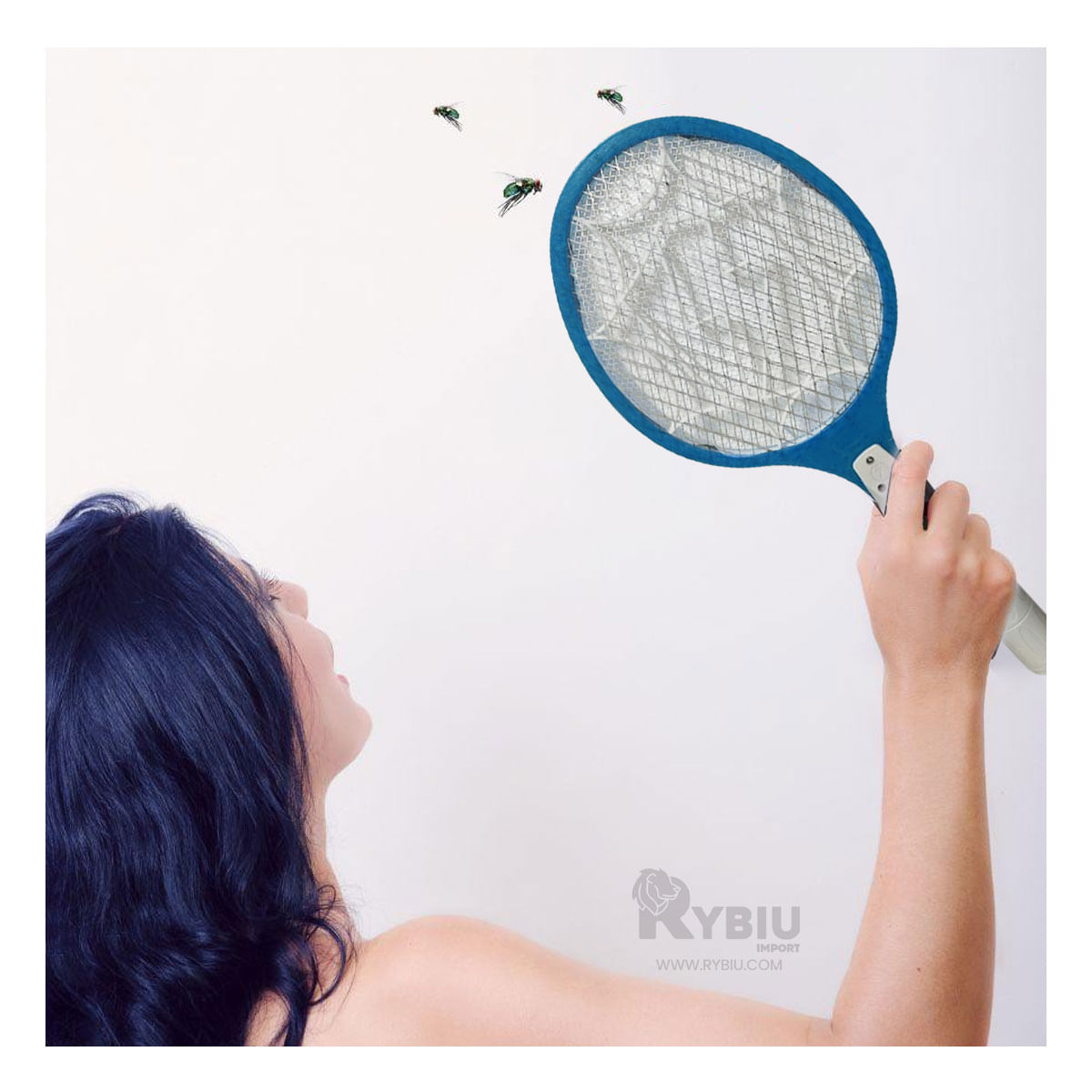 Raqueta para Mosquitos en Color Azul Y+Papel de Regalo