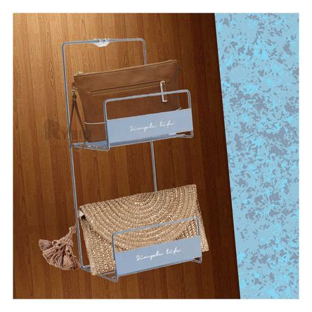 Organizador de 2 Niveles para Carteras en Color Azul Organizador de 2 Niveles para Carteras en Color Azul