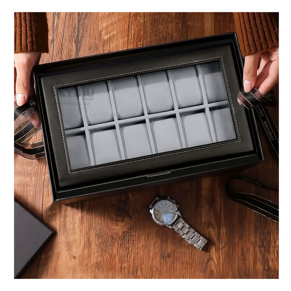 Organizador de 2 Niveles para Relojes y Pulseras Negro Organizador de 2 Niveles para Relojes y Pulseras Negro