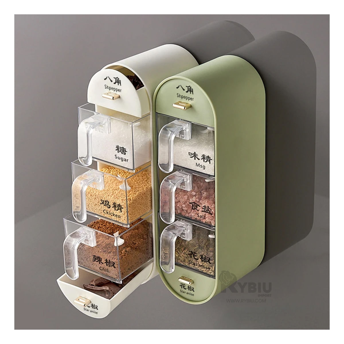 Organizador Util de Condimentos Empotrable en Color Blanco