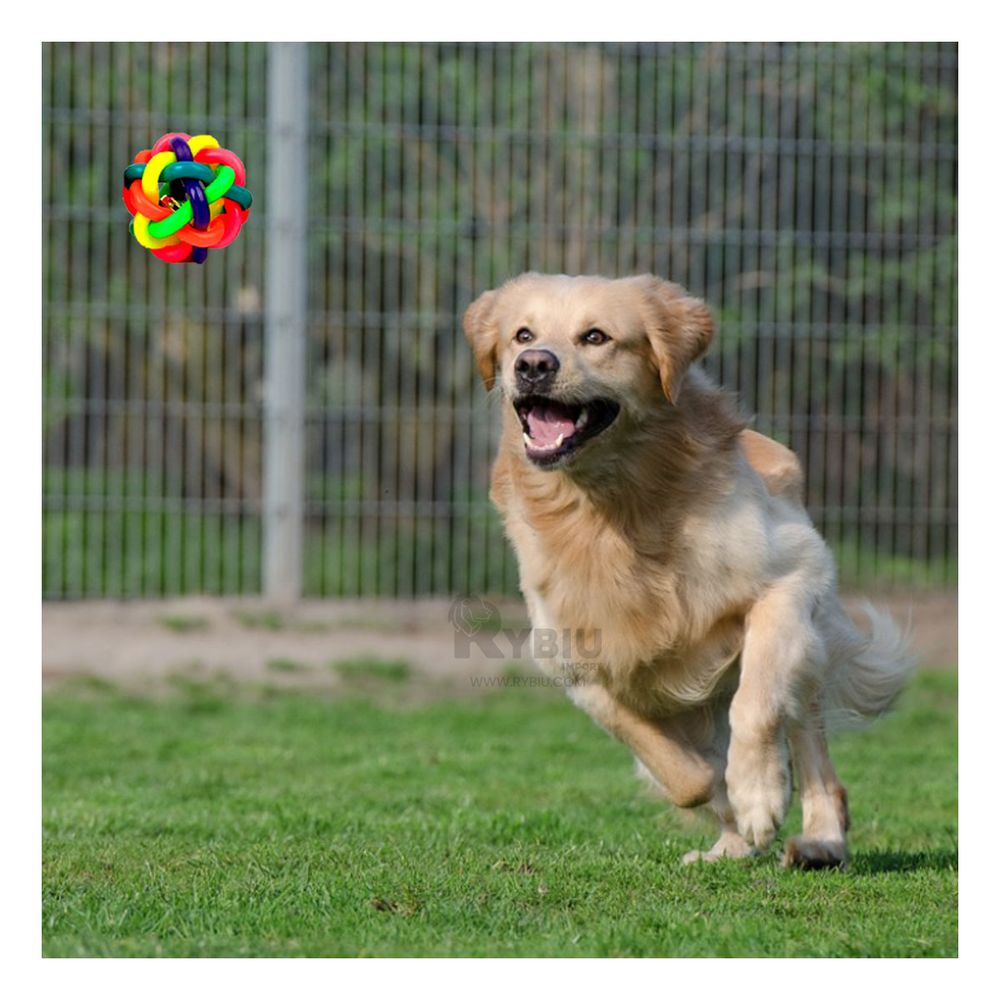 Pelota Tejida con Cascabel Pet 6cm en Multicolor Pelota Tejida con Cascabel Pet 6cm en Multicolor