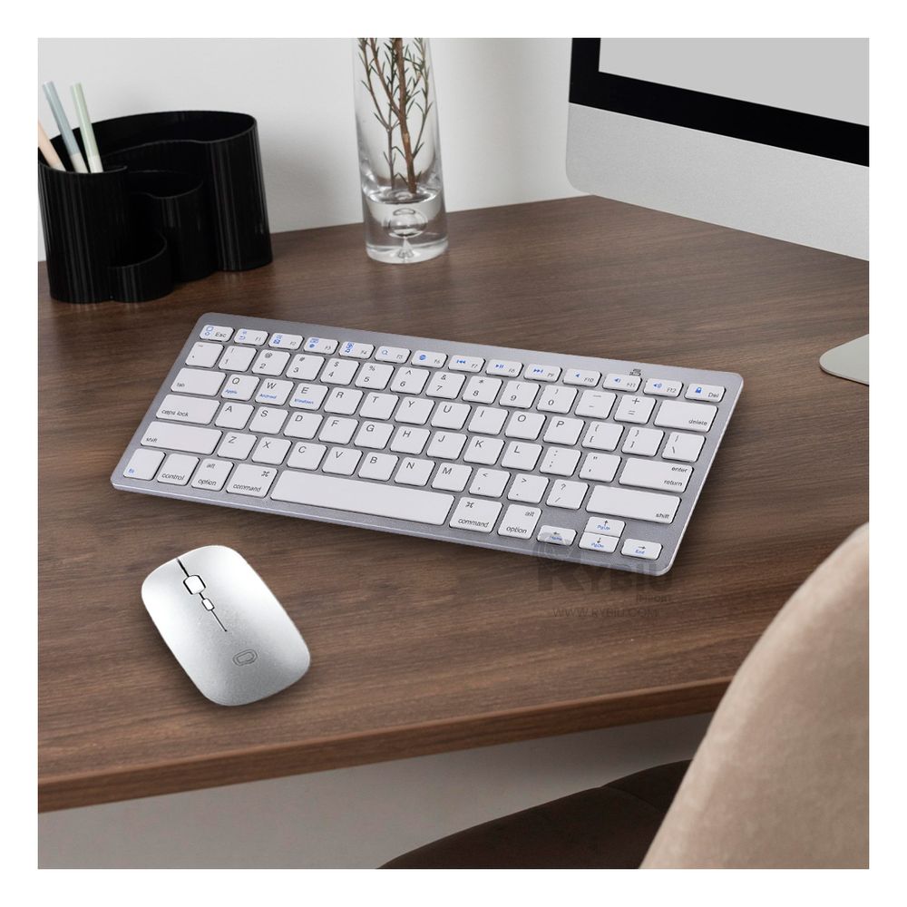 Kit Teclado y Mouse Inalambrico en Color Blanco Kit Teclado y Mouse Inalambrico en Color Blanco