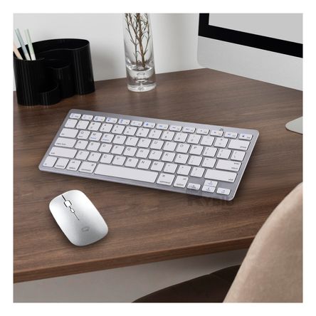 Kit Teclado y Mouse Inalambrico en Color Blanco Kit Teclado y Mouse Inalambrico en Color Blanco
