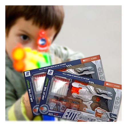 Juguete de Arma Lanza Dardos con Latas en Color Plomo Juguete de Arma Lanza Dardos con Latas en Color Plomo