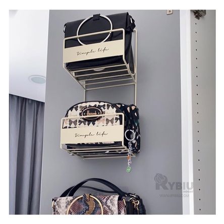 Organizador de 2 Niveles para Carteras de Acero Blanco Organizador de 2 Niveles para Carteras de Acero Blanco