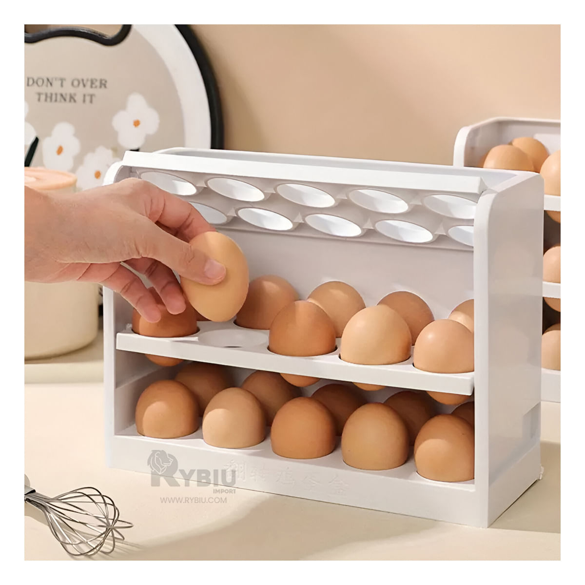 Porta Huevos Util en Blanco Y+Stickers