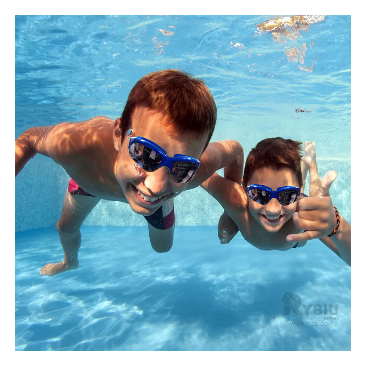 Lentes de Natacion Bonito en Tono Azul Y+Papel de Regalo