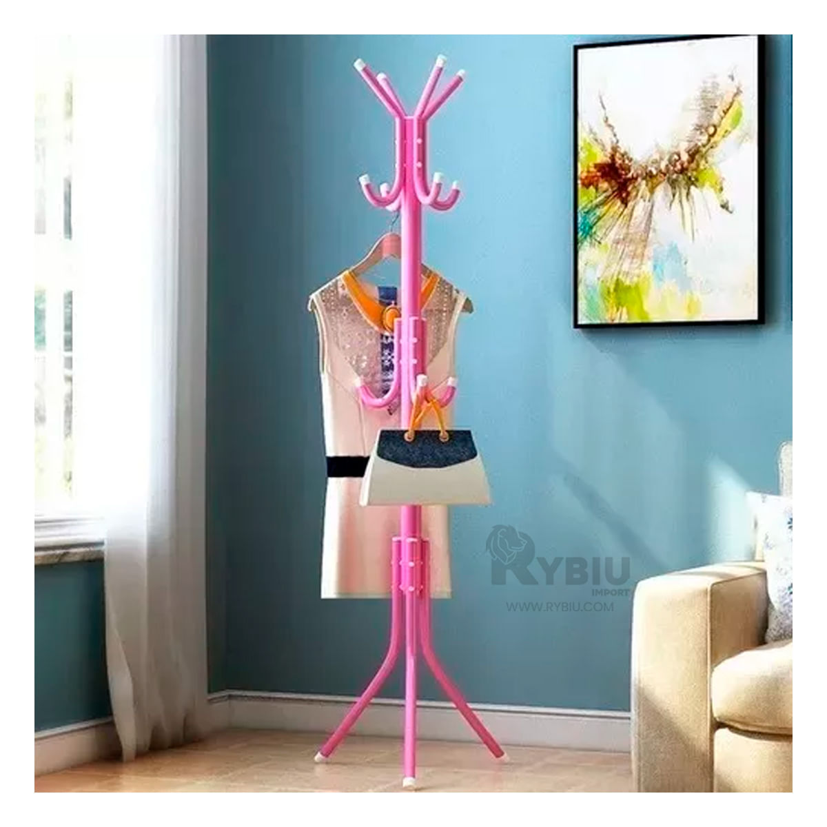 Perchero Moderno de Baño de Color Rosado Y+Agendita