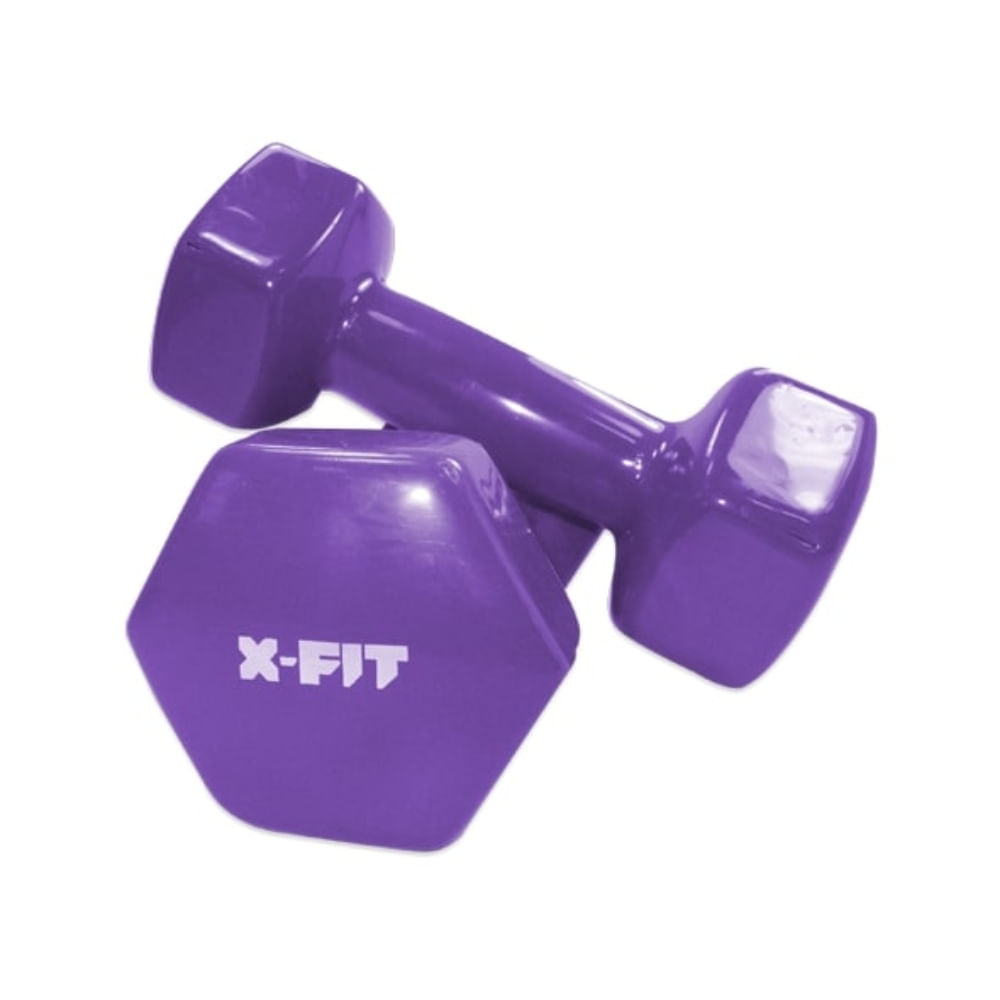 Pesas Mancuernas Plastificadas 3 Kilos Morado