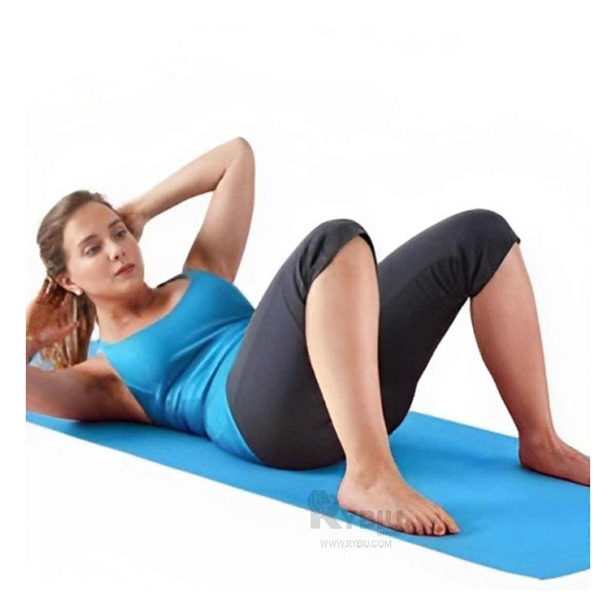 Mat Resistente de Yoga de Color Celeste Y+Stickers