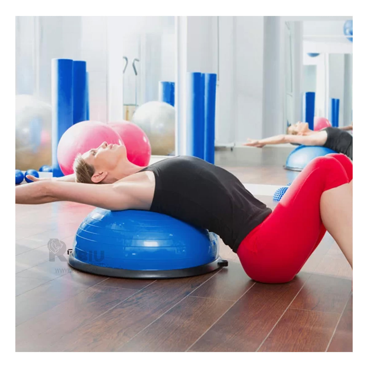 Pelota de Fitness Bosu para Entrenamiento Azul Y+Stickers