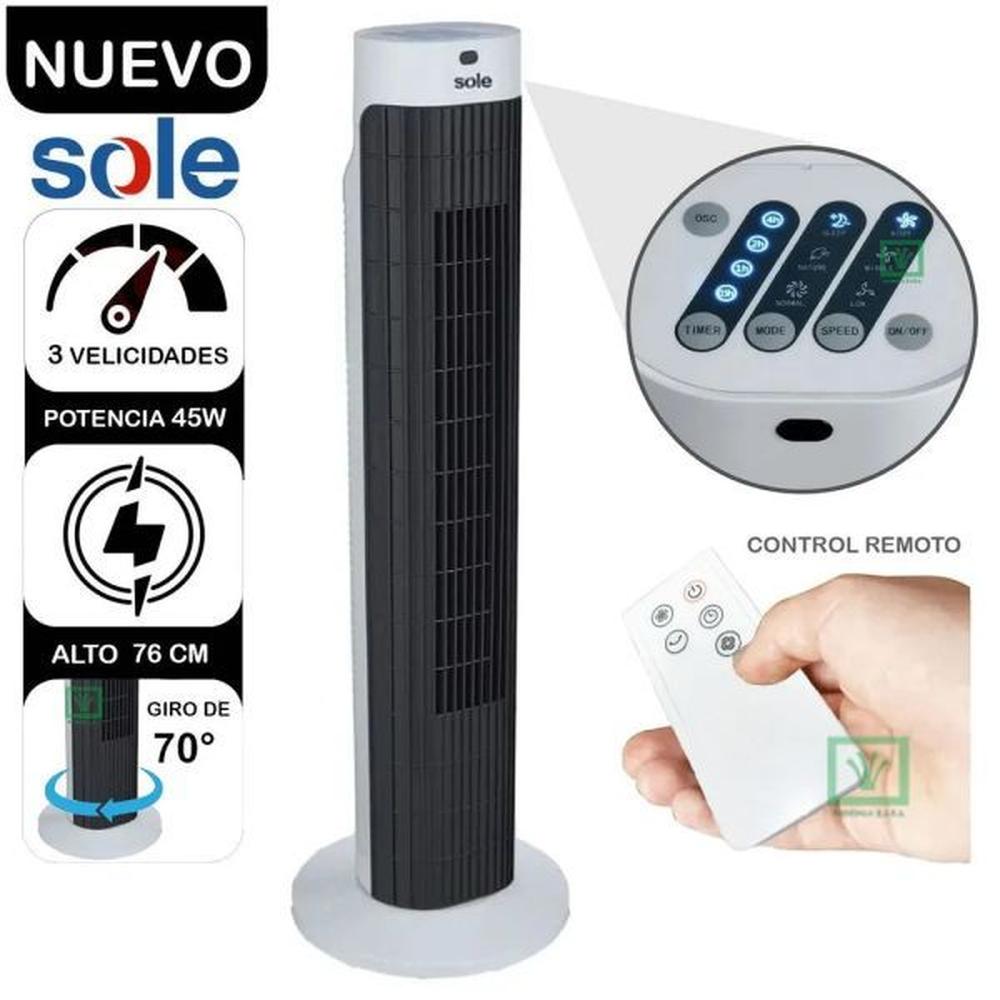 Ventilador De Aire Tipo Torre 76cm Blanco Sole SOLAIR019 Ventilador De Aire Tipo Torre 76cm Blanco Sole SOLAIR019