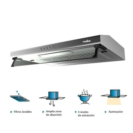 Campana Utilitaria Mabe 90 cm Acero Inox CMU9020PI0 Campana Utilitaria Mabe 90 cm Acero Inox CMU9020PI0